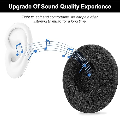 Miniatura 5 de uxcell 10 almohadillas para auriculares de esponja suave de 2.2 in para accesorios de auriculares, cojines de espuma, protectores de auriculares
