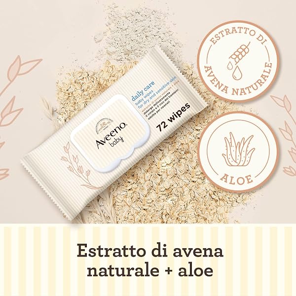 Aveeno Baby Daily Care Salviettine umidificate e delicate per neonati e bambini, Salviette neonato con Estratto di Avena e Aloe, Salviettine neonato senza profumo, solfati e alcol,72 pezzi - 3
