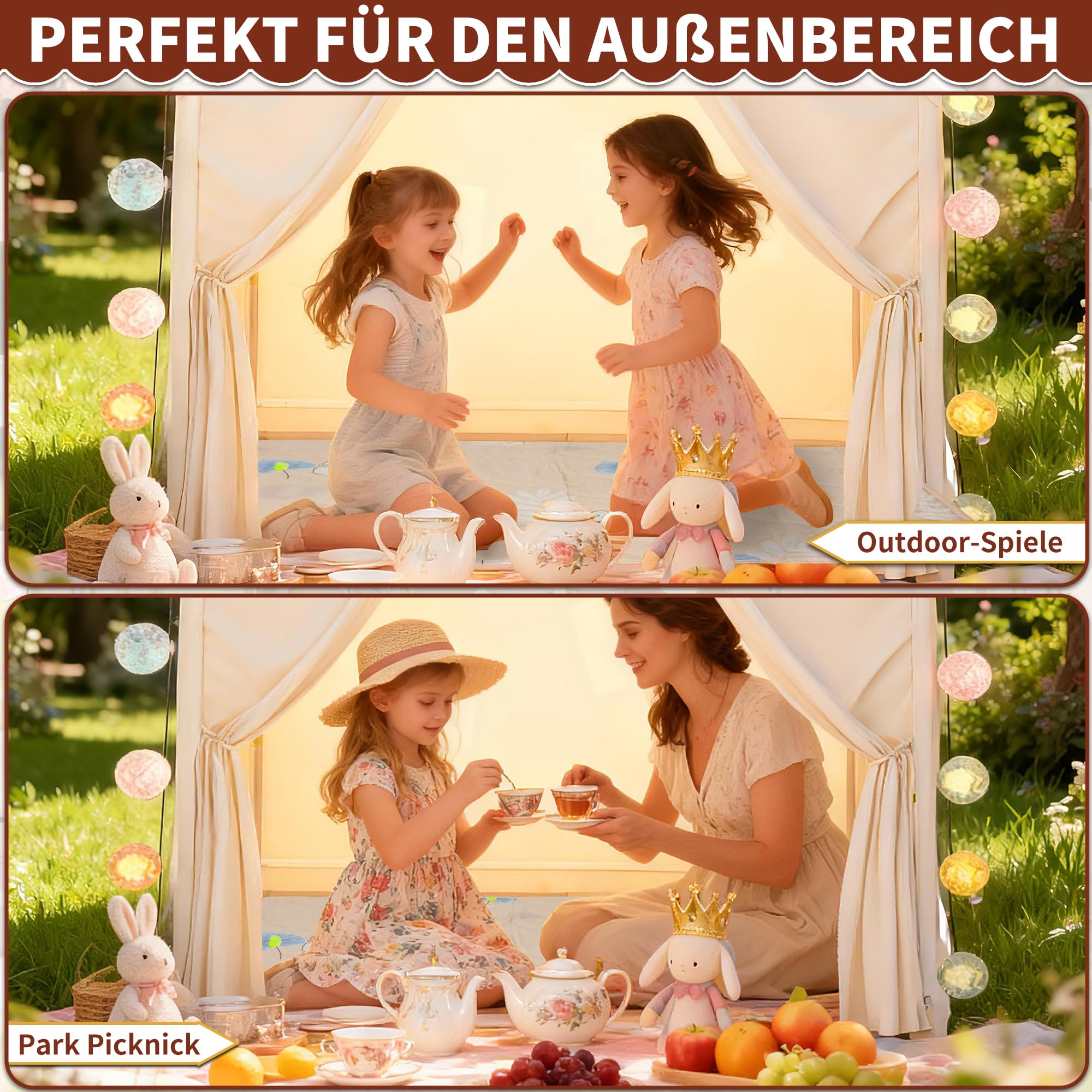 OUUTMEE 2 in 1 Spielzelt mit Matte,Gestreiftes Kinderzelt,Kinder Zelt Indoor Spielhaus Zelt Kinderzimmer Spielhaus für die Inneneinrichtung von Kinderzimmern