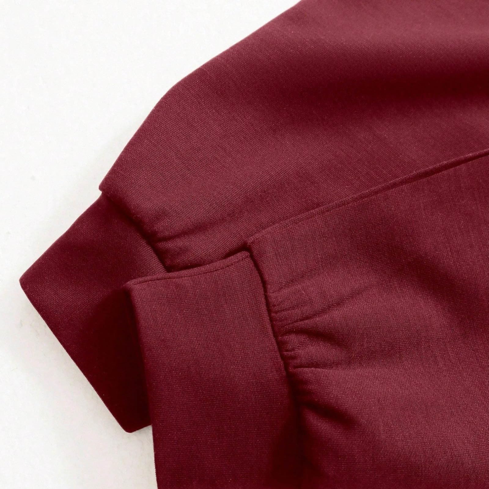 Sudadera corta de cuello alto con cremallera de un cuarto para mujer | Sudadera ligera de cuello alto con cordón ajustable, estilo casual de otoño, con media cremallera y manga larga