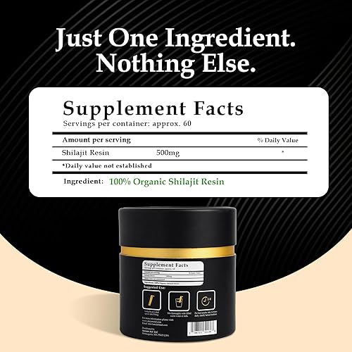 Miniatura 5 de Resina Shilajit orgánica 100% pura del Himalaya para hombres y mujeres, máxima potencia y pureza con más de 87 oligominerales  Apoyo inmunológico,