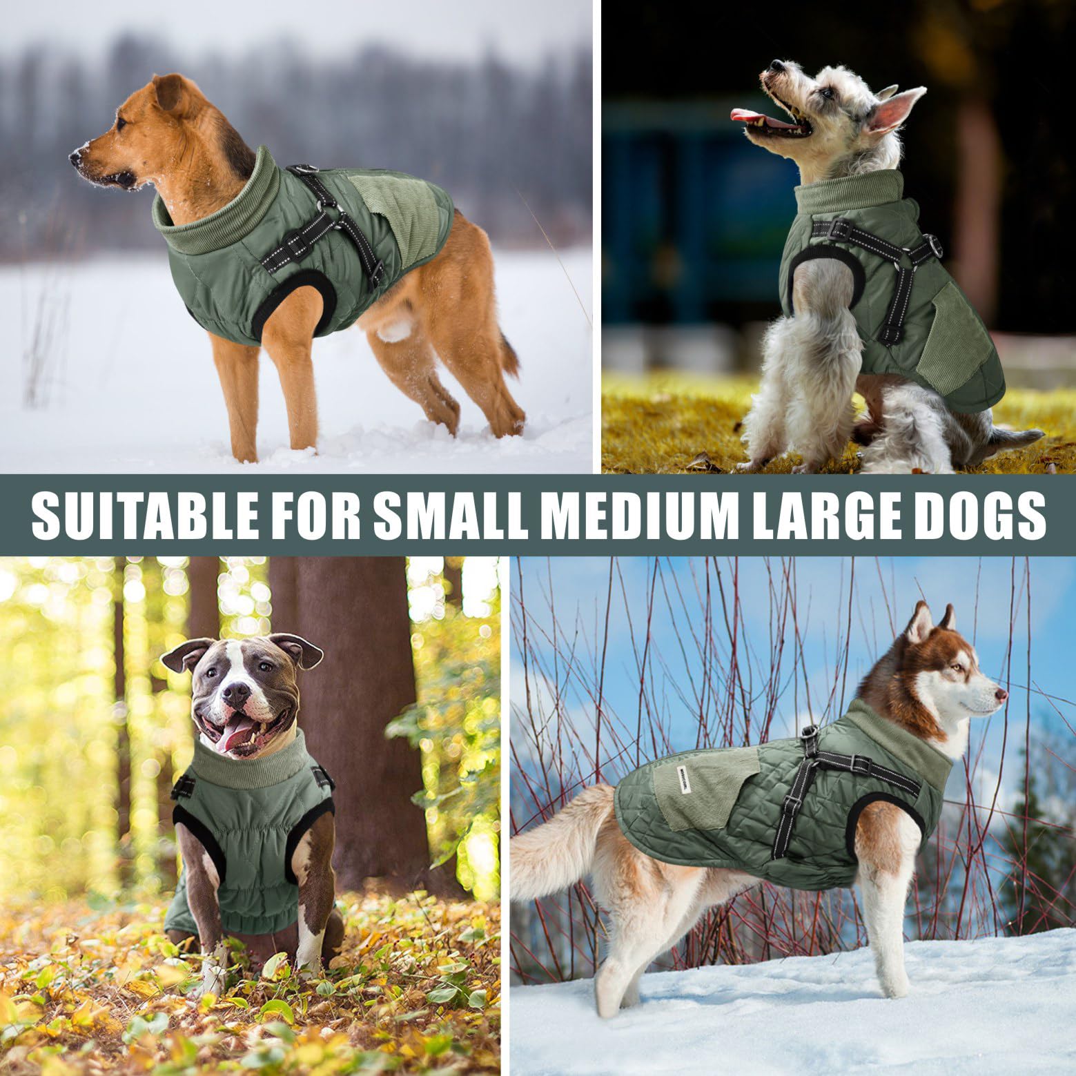 Abrigos cálidos para perros, ropa para mascotas, chaqueta impermeable, ropa reflectante, para invierno, chaquetas de nieve acogedoras para perros pequeños, medianos, grandes y cachorros
