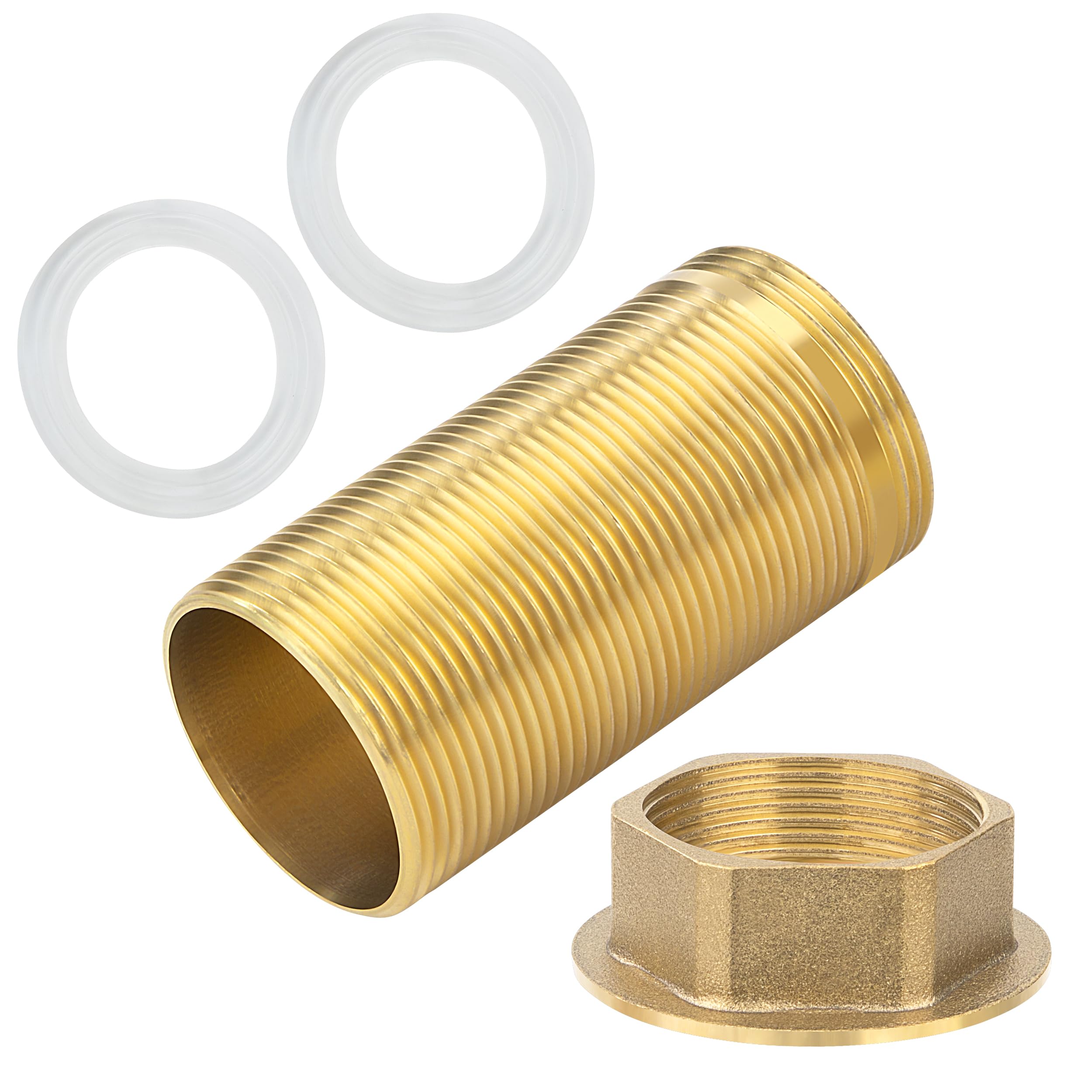 Kit di Prolunghe Filettate Rubinetto in Ottone, Estensione 60mm x M32 con Dado e Guarnizioni per Miscelatore Cucina & Lavabo, Riparazione e Fissaggio