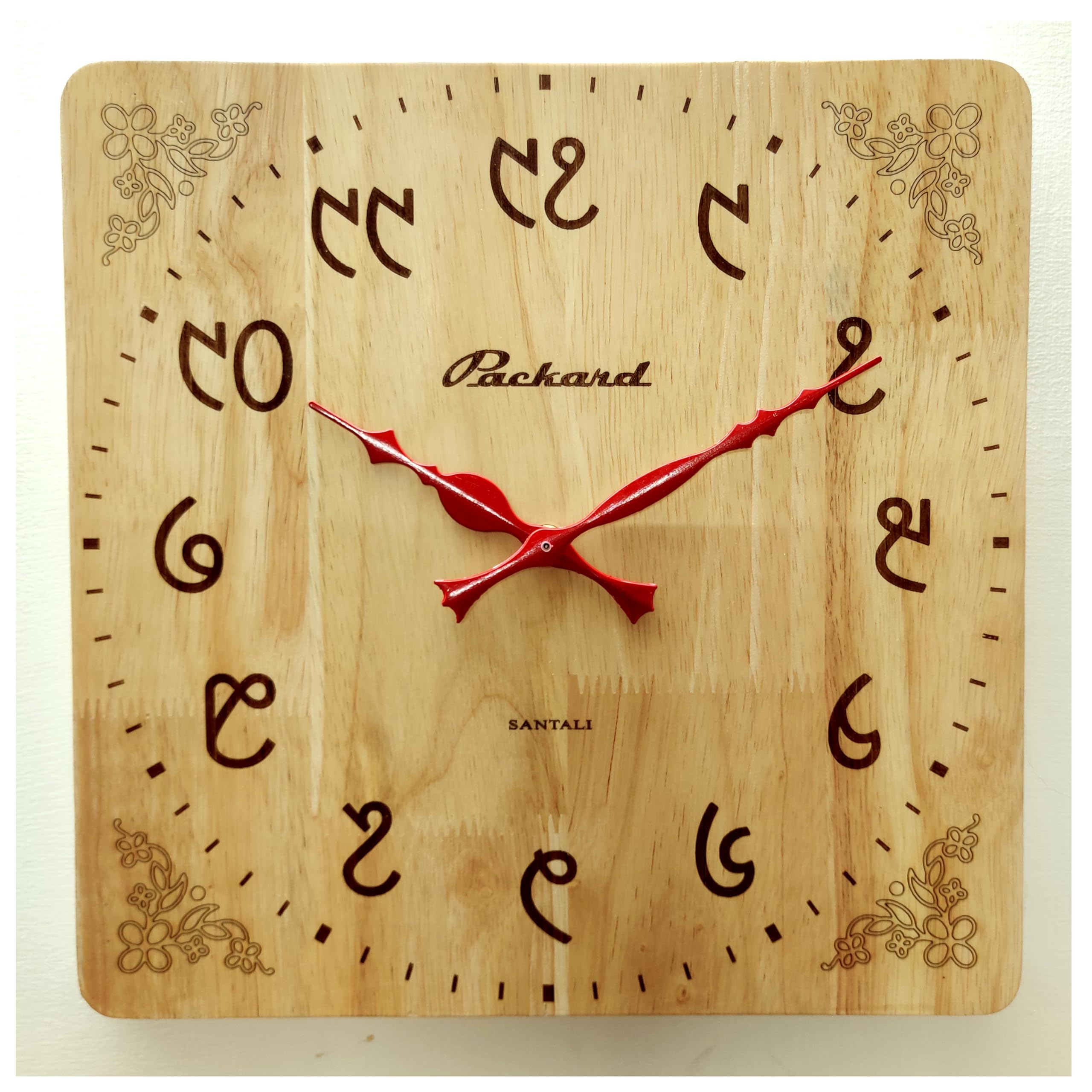 Buy Packard LC 312 Santali - Indian Language Clock, Natural Wood