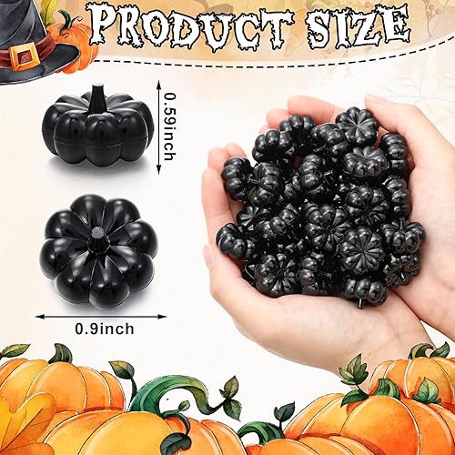 Miniatura 2 de 200 piezas de mini adornos acrílicos de calabaza a granel de Halloween, cuentas de calabaza acrílicas para decoraciones de otoño, Acción de Gracias,
