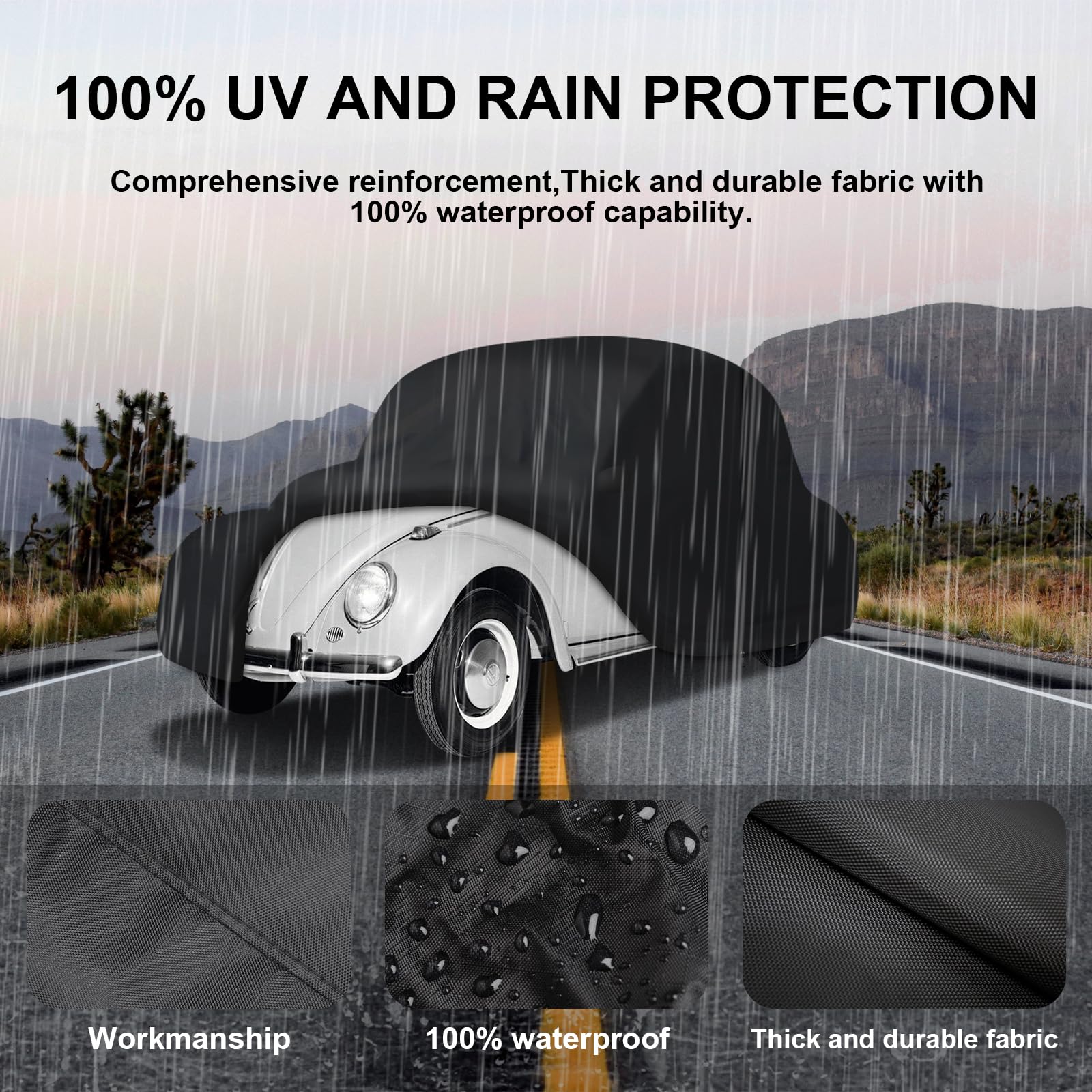 All Weather Waterproof Cover With Zipper For VW Bug Custom-Fit ...