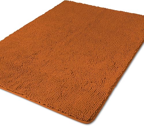 Miniatura 207 de Yeaban Alfombras de baño gris oscuro – Gruesas alfombras de baño de chenilla | Alfombras de baño absorbentes y lavables antideslizantes, alfombras