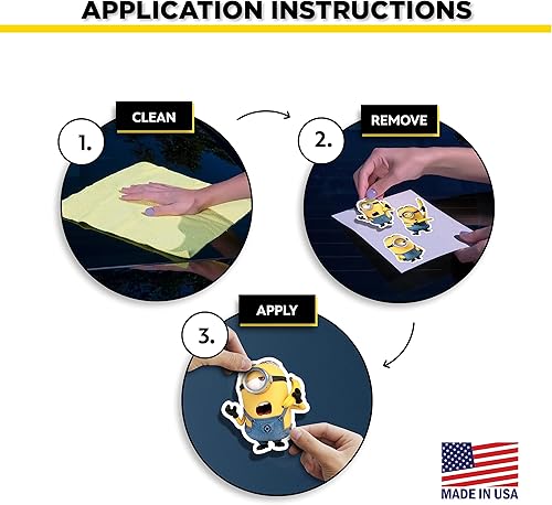 Miniatura 6 de Calcomanías de Minions de Despicable Me - Juego de 3 calcomanías Stuart para botella de agua de coche, bicicleta, casco, laptop, monopatín,