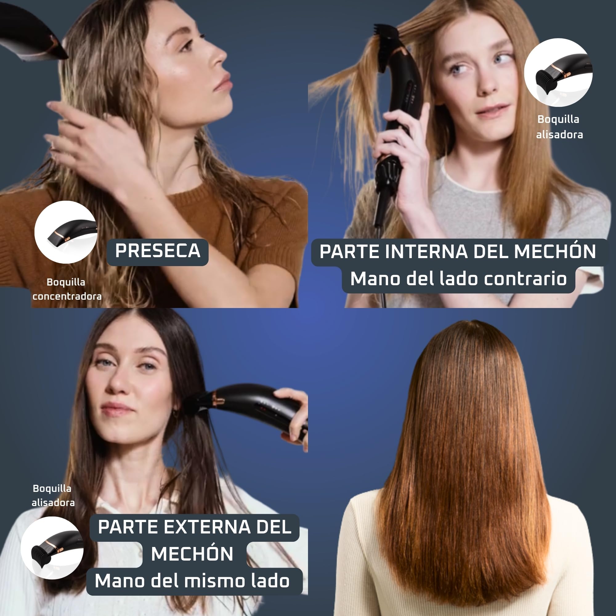 Rowenta Air Motion - Secador de pelo con efecto Coanda, diseño ergonómico y ligero, motor de alta velocidad, aire frío, 1300W de potencia, incluye neceser, CF8C20E0