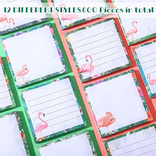 Miniatura 3 de Handepo Paquete de 12 notas adhesivas de flamenco a granel para lista de tareas pequeñas, divertidos y lindos animales, suministros para regalos de