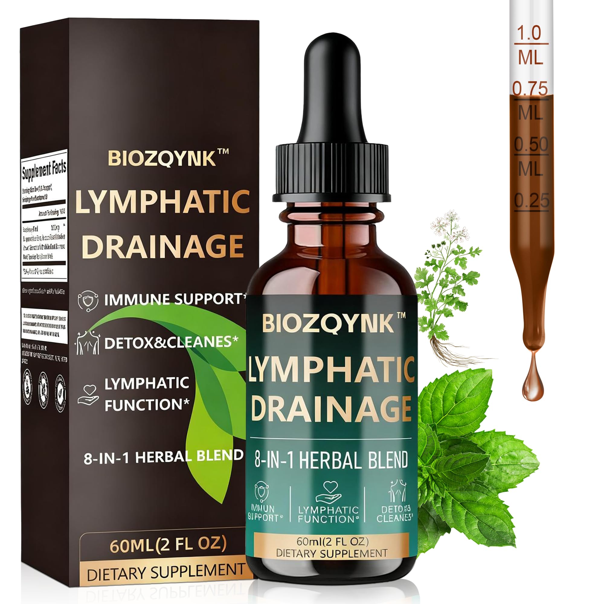 Amazon.com: BIOZQYNK Lymphatic Drainage Liquid Drops – Herbal