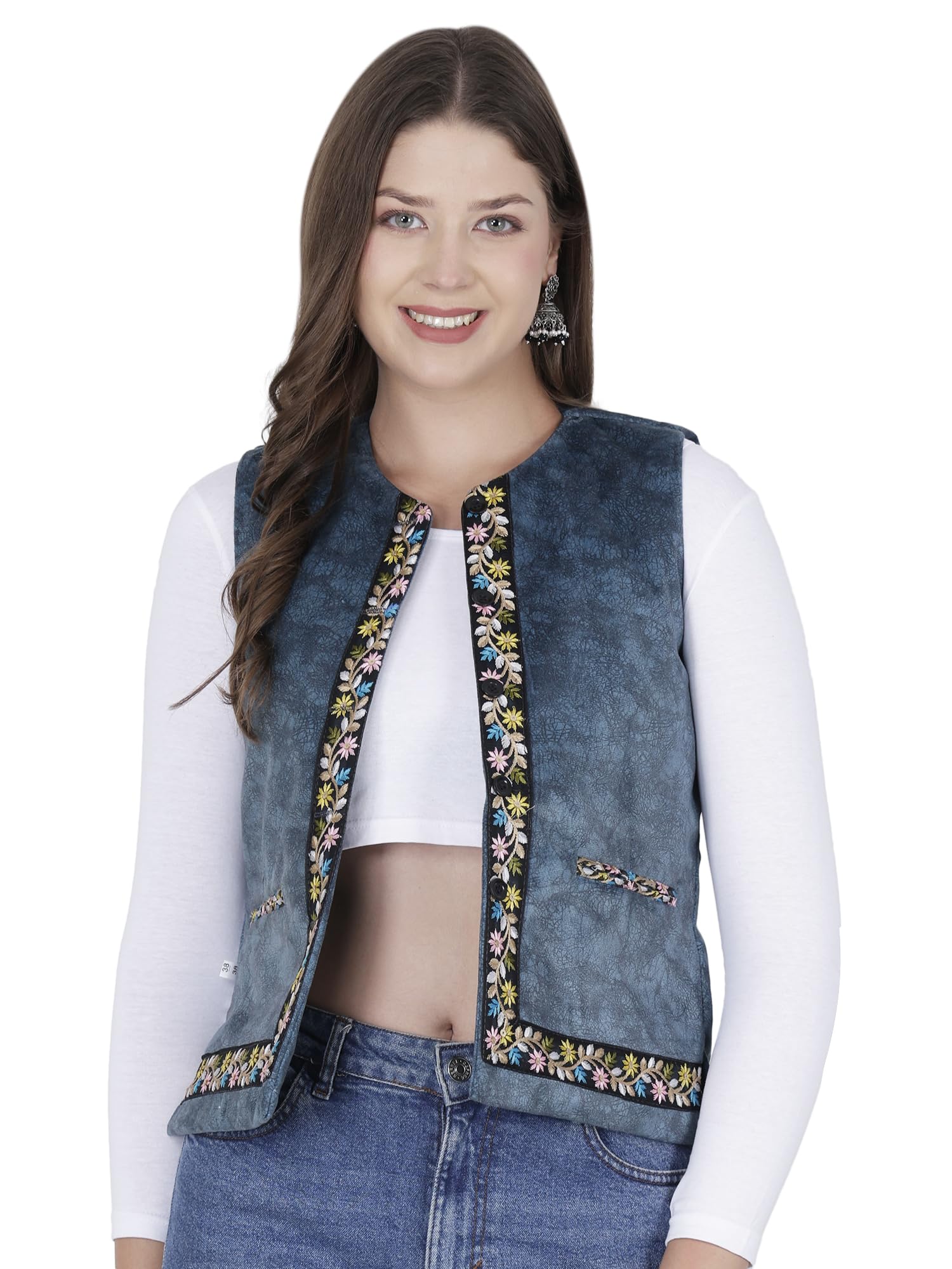 aruna kullu handloom Kullu Woolen Winter Wear Jacket for Women short with traditional kullu patti design grey-picture-12