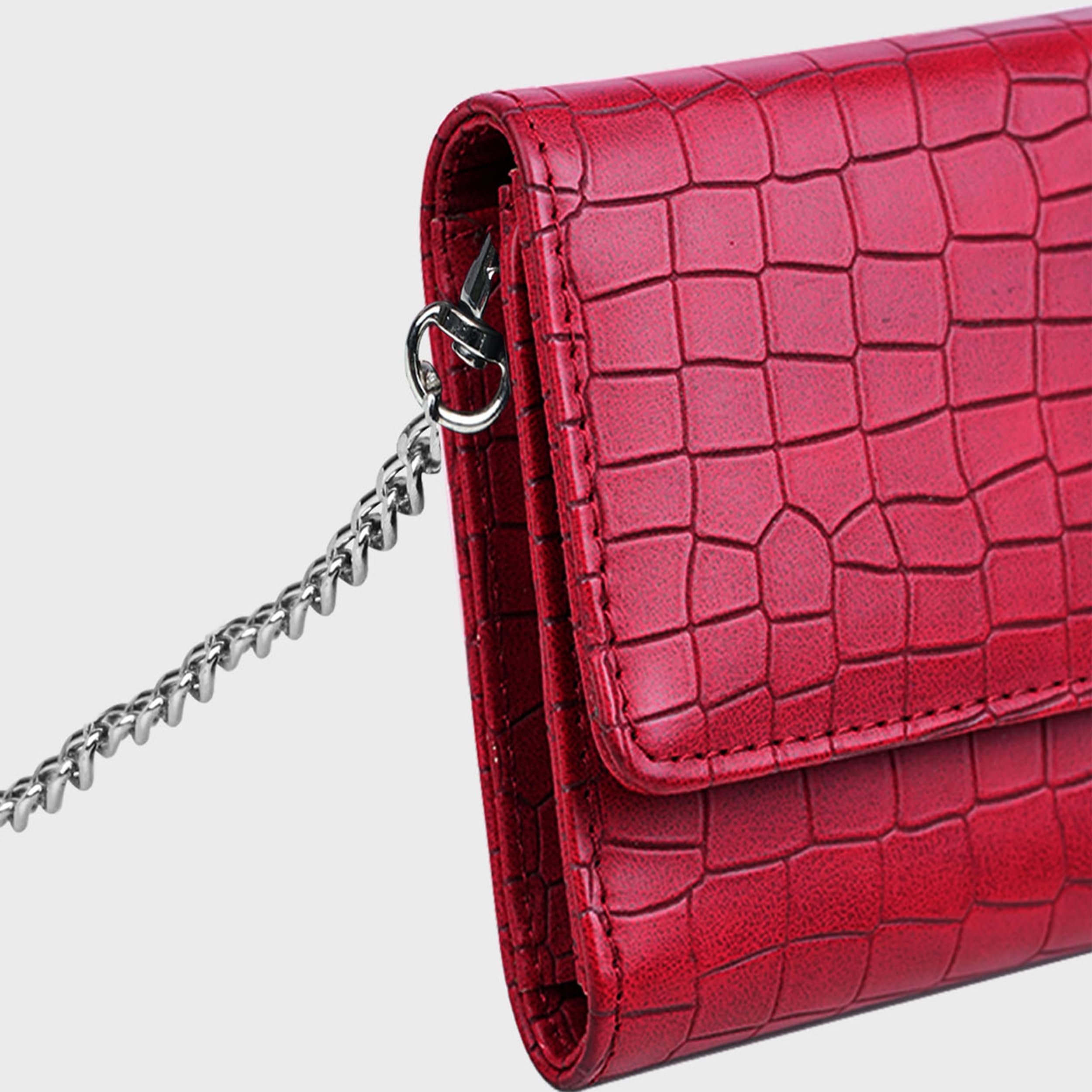 The Wallet Store Croco Design Sling Bag - Red