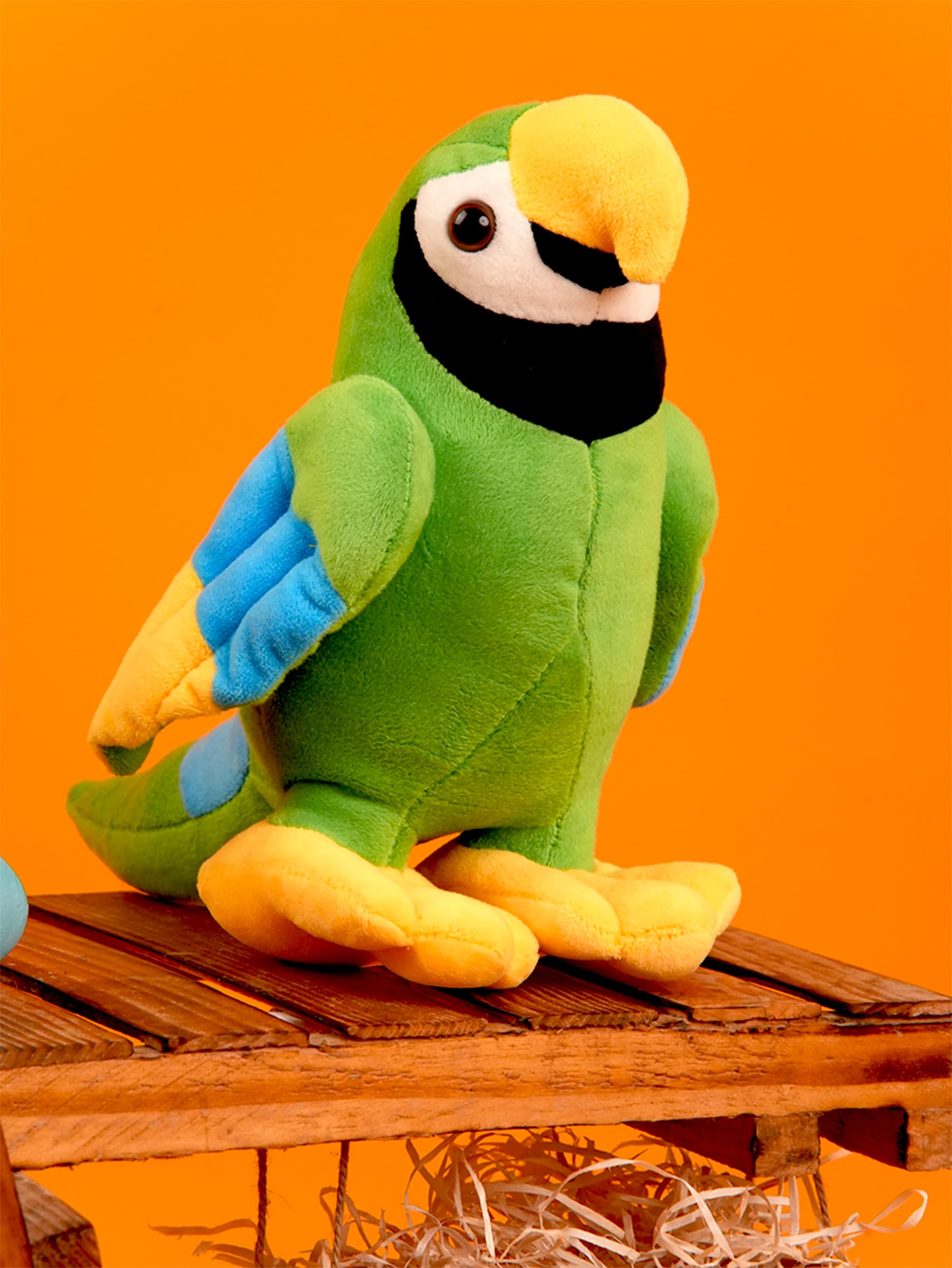 Mirada Green Parrot Soft Toy – 21cm |Cute Adorable Stuffed Plush Bird for Kids, Boys & Girls | Super Soft & Huggable Animal Plushie Room Décor Toy