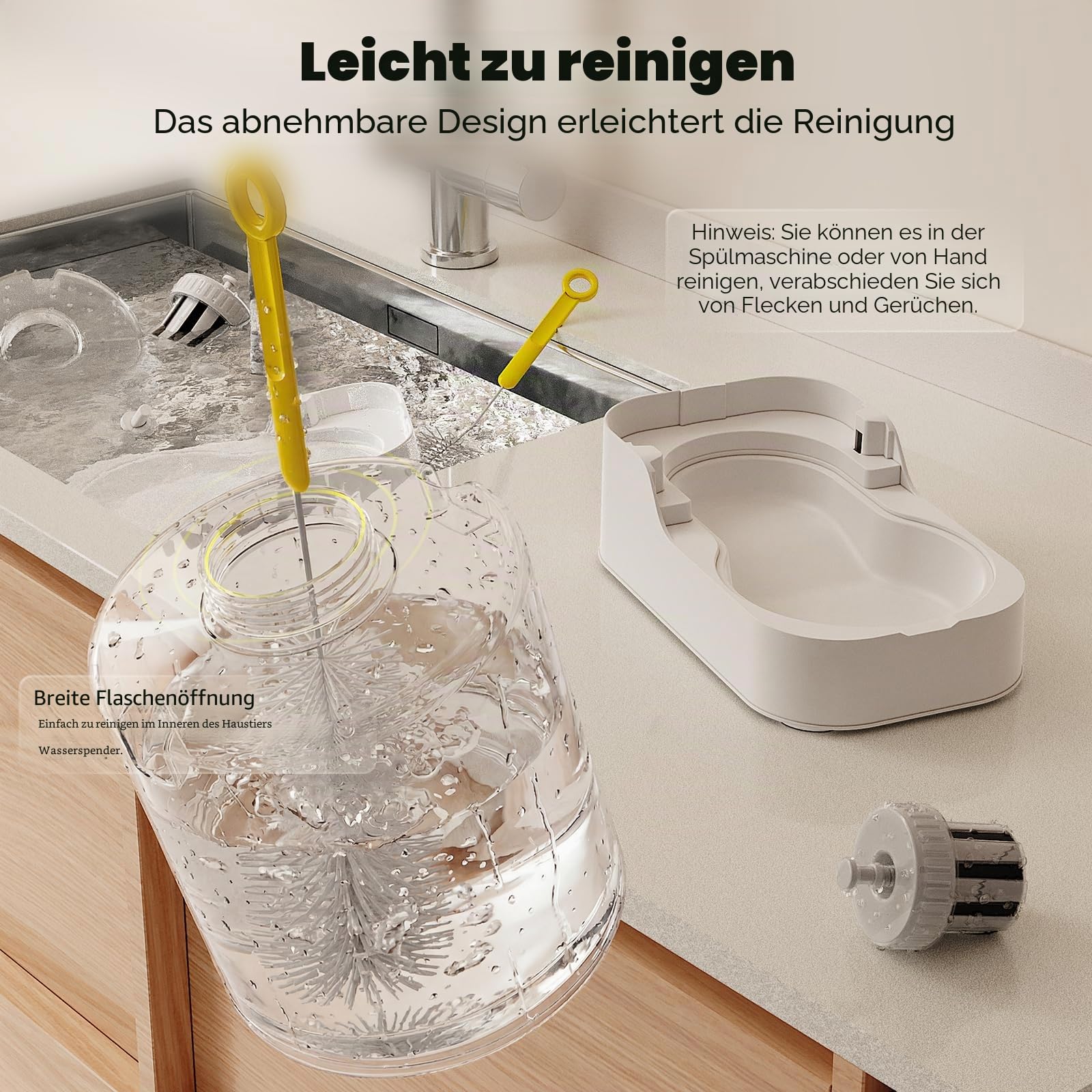 JUNSPOW Automatischer Katzen-Wasserspender, Hund Wassernapfspender Einstellbare Wasserspender, Auto Pet Waterer für Katzen und Hunde(Schüssel Nicht enthalten)