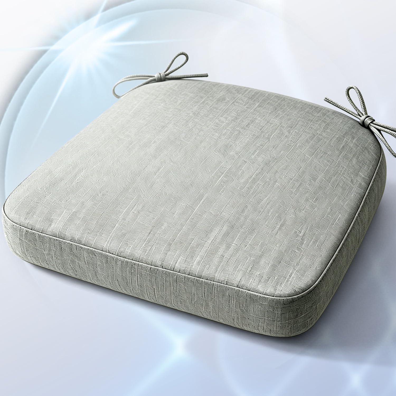 Cafusesdd Cafusedd-6 Psc Uv-Resistant Outdoor Chair Cushion Covers, Non-Slip Bottom with Ties Chair Pads, Patio Cushions for Patio Furniture Cushions/Bar(LightGray,21''*19'')