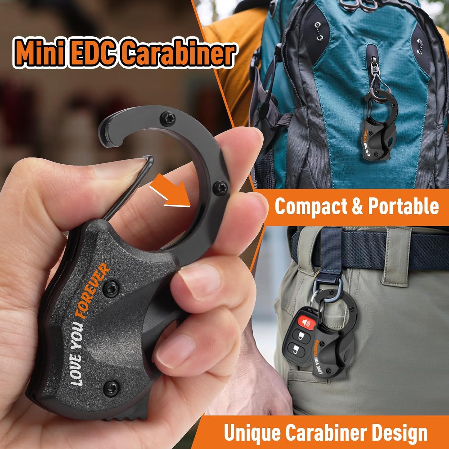 Fathers Day Gift for Husband Dad, Gifts for Men Pocket Carabiner Gadgets, Unique Gifts for Lover, Anniversary Birthday Gift for Men Dad Husband Him Grandpa, Ideal Gift for Women for EDC Gadgets
