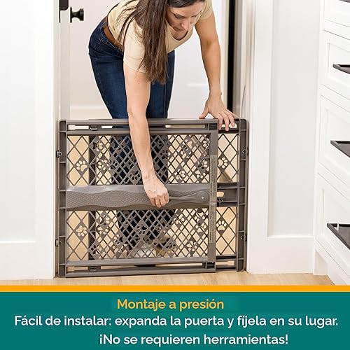 Miniatura 3 de MYPET North States Paws - Puerta portátil para mascotas de 40 pulgadas se expande y se bloquea en su lugar sin herramientas Montaje a presión Se