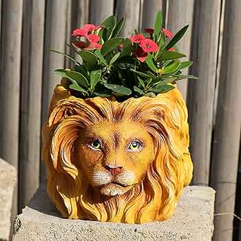ライオン セラミック ポット 鉢植え ビンテージ 一点もの 希少品 植木鉢 Amazon.co.jp: 植木鉢ライオン樹脂植木鉢、かわいい動物の形を