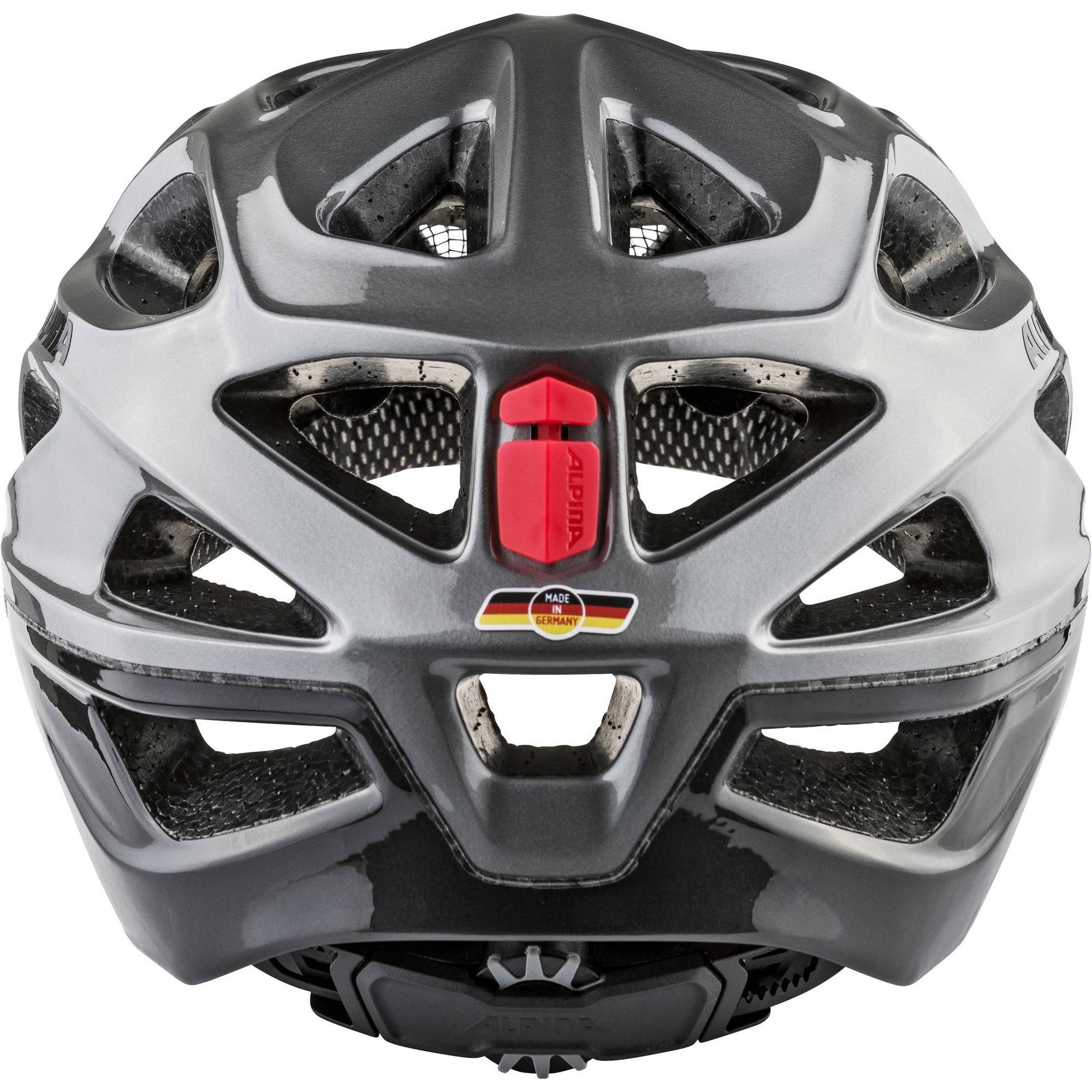 Alpina Sports Unisex – Erwachsene Thunder 3.0 Fahrradhelm, darksilver-black-red gloss, 52-57 EU Sport & Freizeit