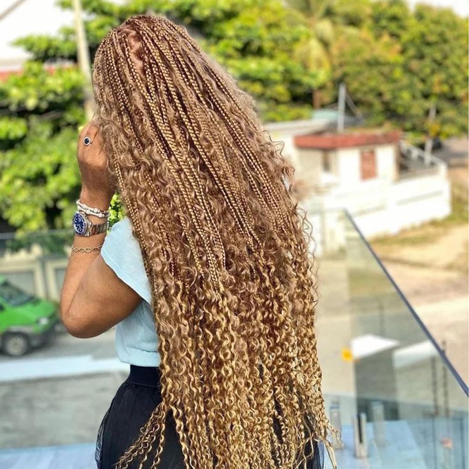 14 Inch Deep Wave Human Hair Extensions for Braiding 50G Bundle I Tip Hair Extensions Deep Wave Human Hair Natural Black 14  main image 2
