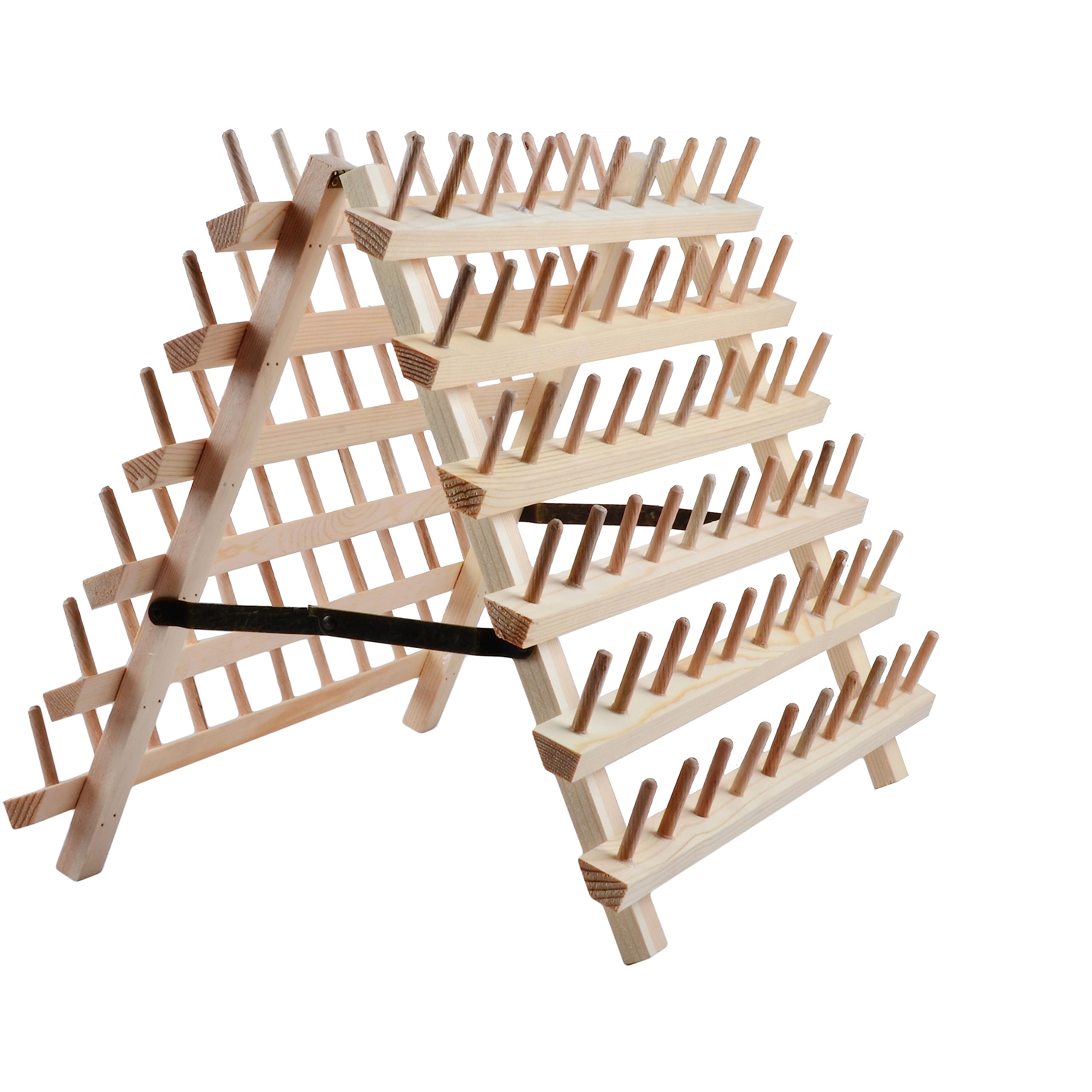 NW 120-Spools Collapsible Wooden Thread Holder Sewing and Embroidery Thread Rack and Organizer Foldable Thread Rack for Sewing (Natural Wood)