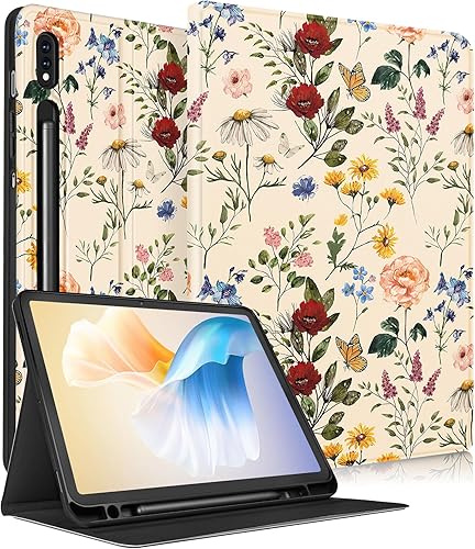 Miniatura 7 de Funda para Samsung Galaxy Tab S8 PlusS7 PlusS7 FE de 12.4 pulgadas para mujer, diseño de calavera de esqueleto, para niñas, niños, divertida,