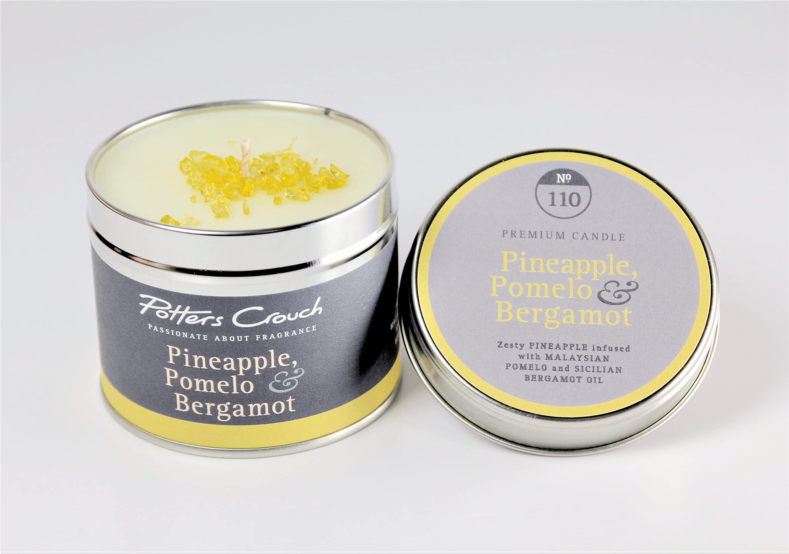 Potters Crouch Scented Candle in a Tin - Pineapple, Pomelo & Bergamot