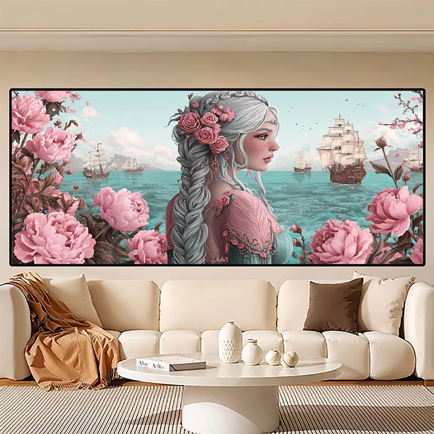 Diamond Painting Blume, 5D Mädchen Diamond Painting Erwachsene Bastelset Kinder ab 6 Jahre, DIY Crystal Art Kreativ Set für Erwachsene Mosaikherstellung Bastelset für Deko Wohnzimmer 60x155cm 0R-229