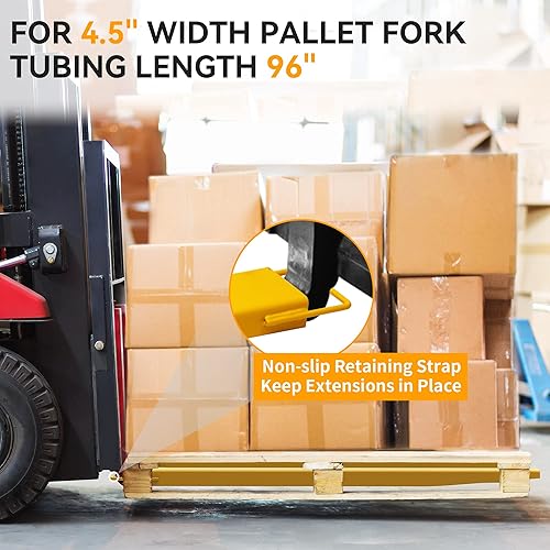 Miniatura 4 de YINTATECH Extensiones de horquilla para paletización, extensiones de horquilla de 96 pulgadas de largo, 4.5 pulgadas de ancho, extensión de