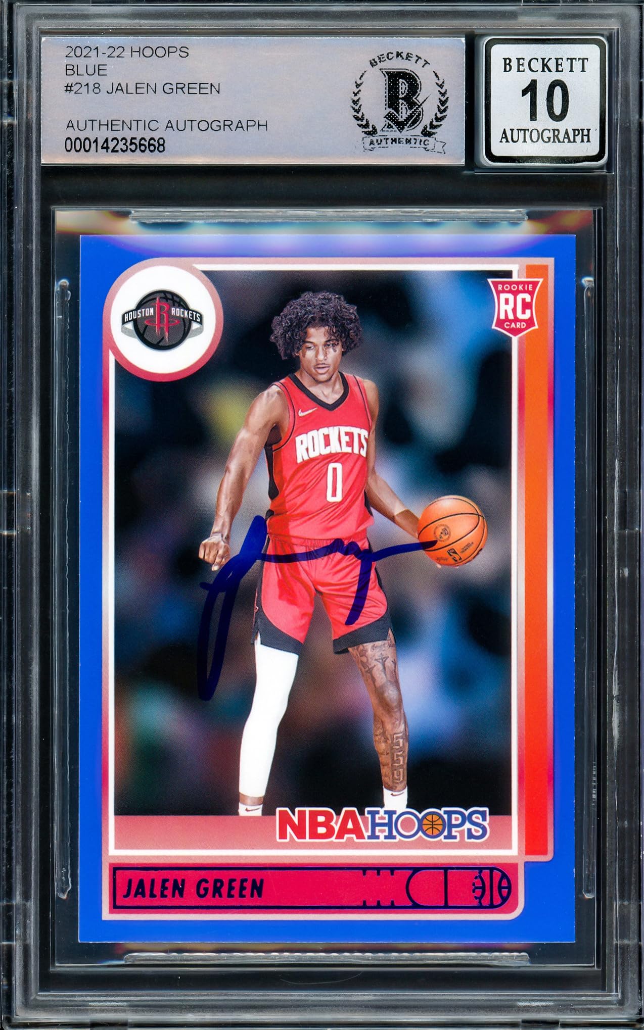 NBAカード JALEN GREEN AUTO Amazon.com: Jalen Green Autographed 2021-22 N.B.A Hoops Blue