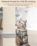 Karolpar Cat Scratching Post, 33Inch Tall Cat Scratch Post for Indoor Cats Adults and Kitten, Sisal Cat Scratcher with Hanging Balls (Grey)