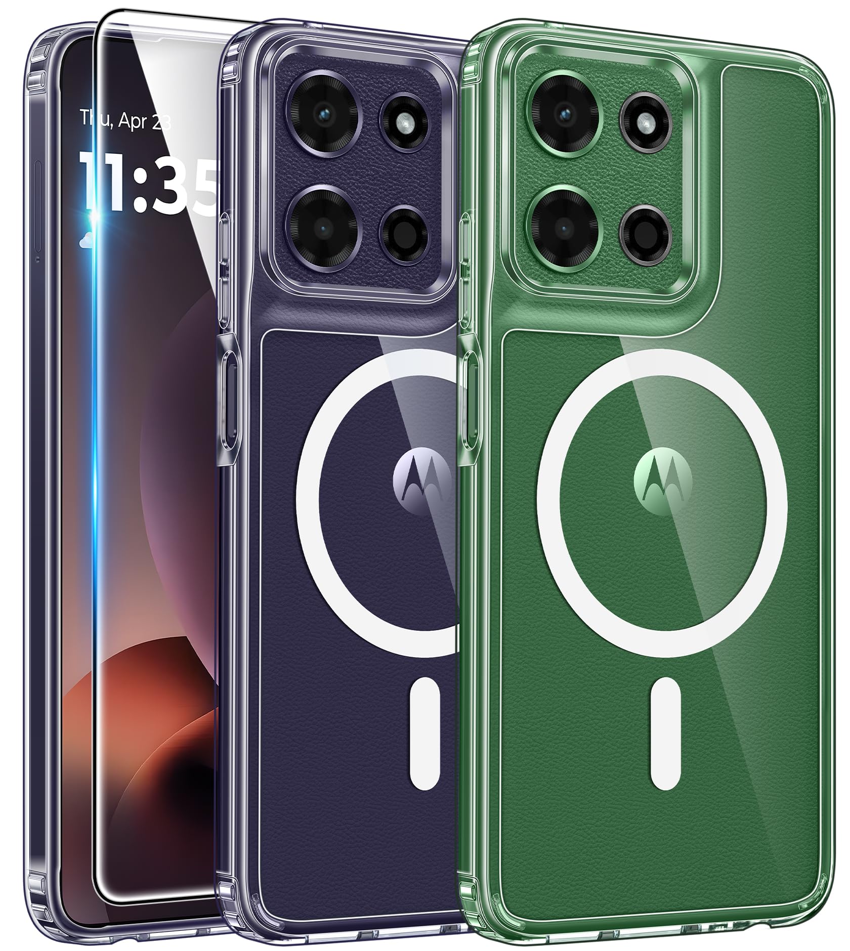 FNTCASE for Motorola Moto G-Power-2026/2025 Case Clear Magnetic Phonecase | Screen Protector, Anti Yellowing, Rugged Shockproof Protective Bumper, Slim Transparent Cell Phone Cover