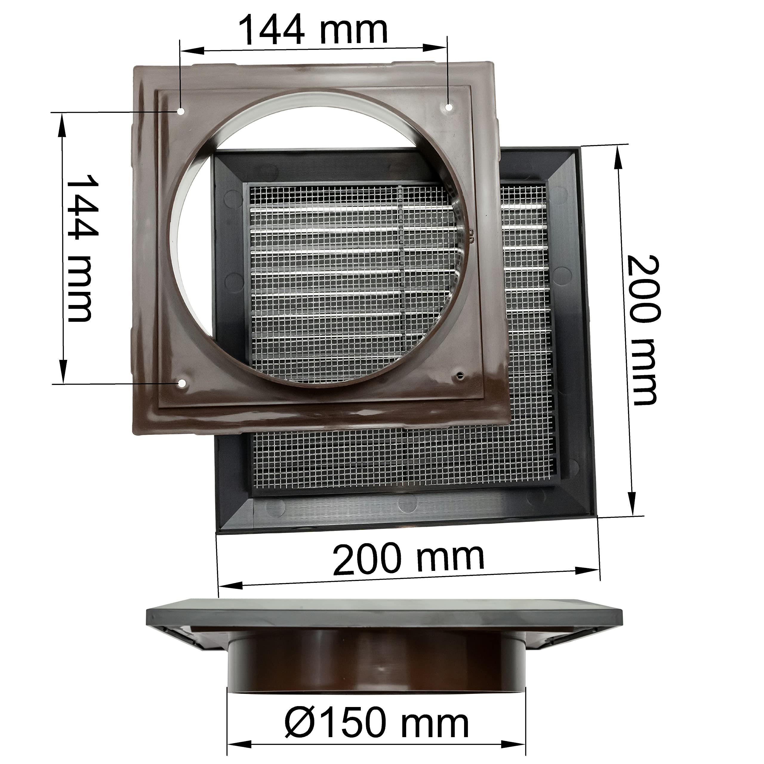 Snapklik.com : 6 Duct - 8 X 8 Outside Air Vent Cover - Bathroom Exhaust ...