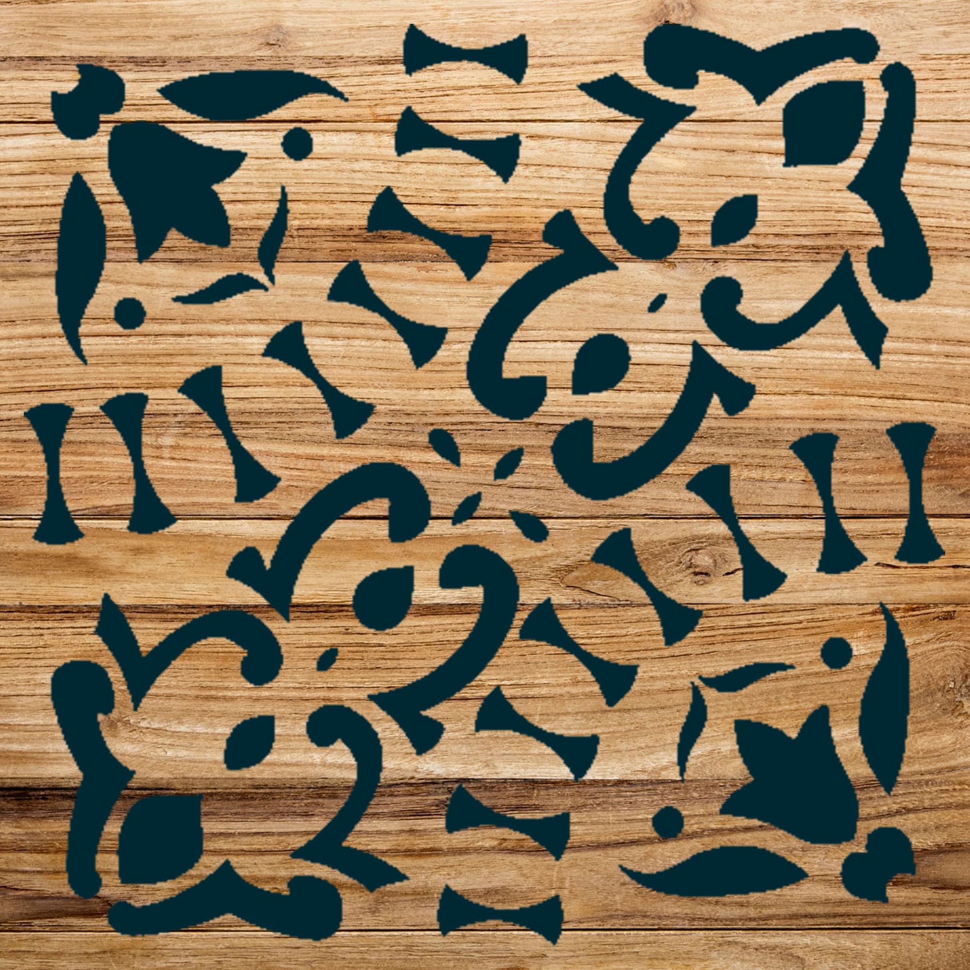 Flower Chain Tile Stencil Pattern for Bathroom Floors and Kitchen Walls, Reusable Mylar Template for DIY Home Decor Projects - Size A2 (16.5