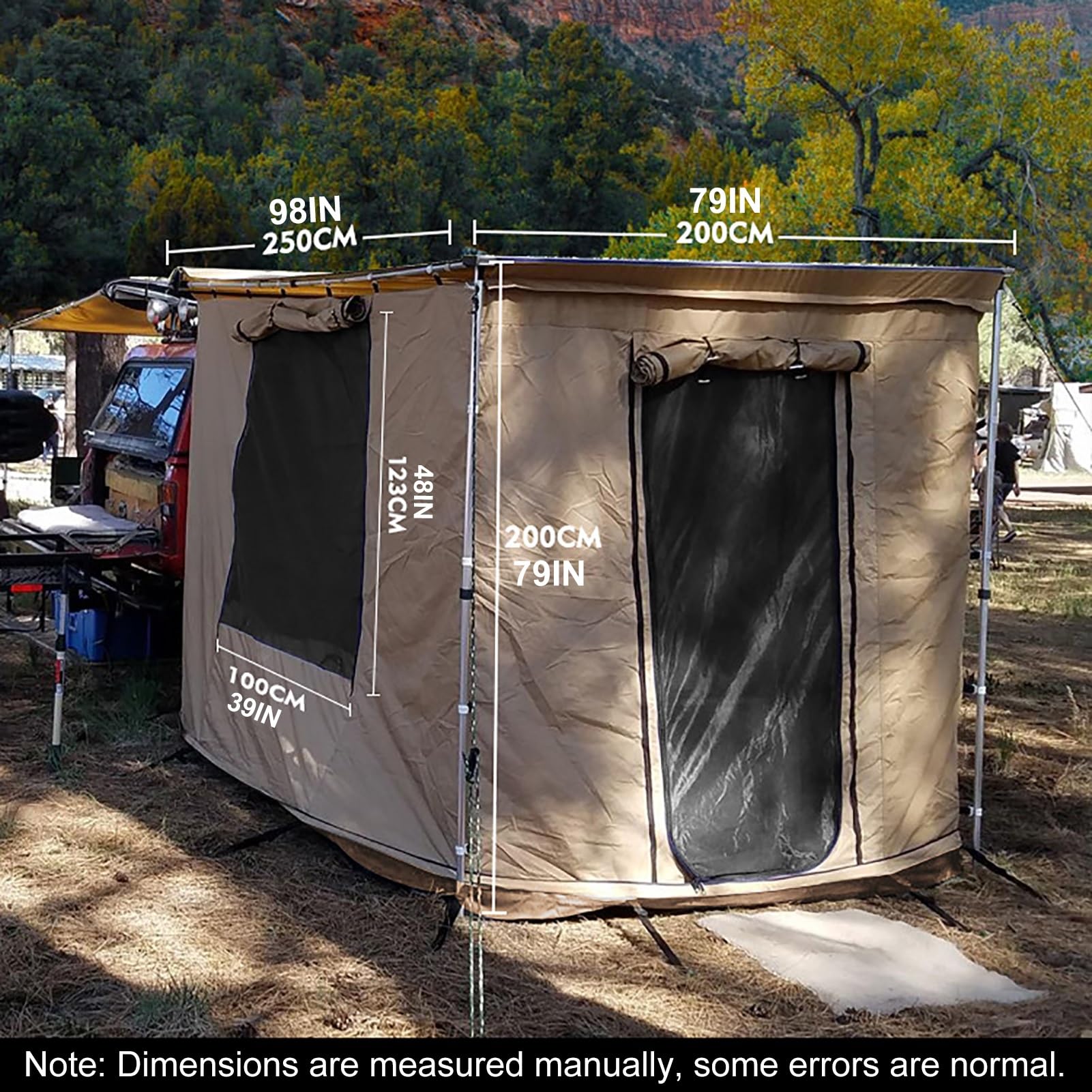 Tenda Auto, Tenda per Camper, Tendalino Camper, Tessuto Oxford 420D, PU2000mm, Riparo dal Sole, per 5~8 Persone (Size : 2 * 2.5m/79 * 98in)