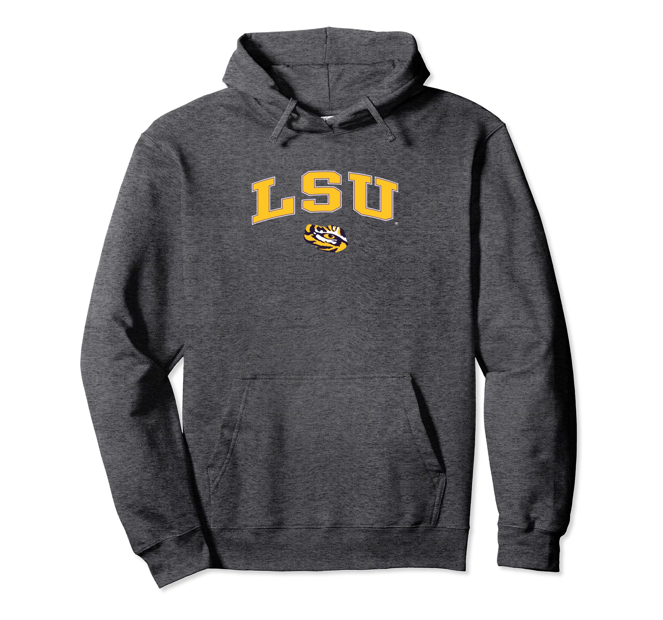 LSU Tigers Arch Over Dark Heather Officially Licensed Pullover Hoodie