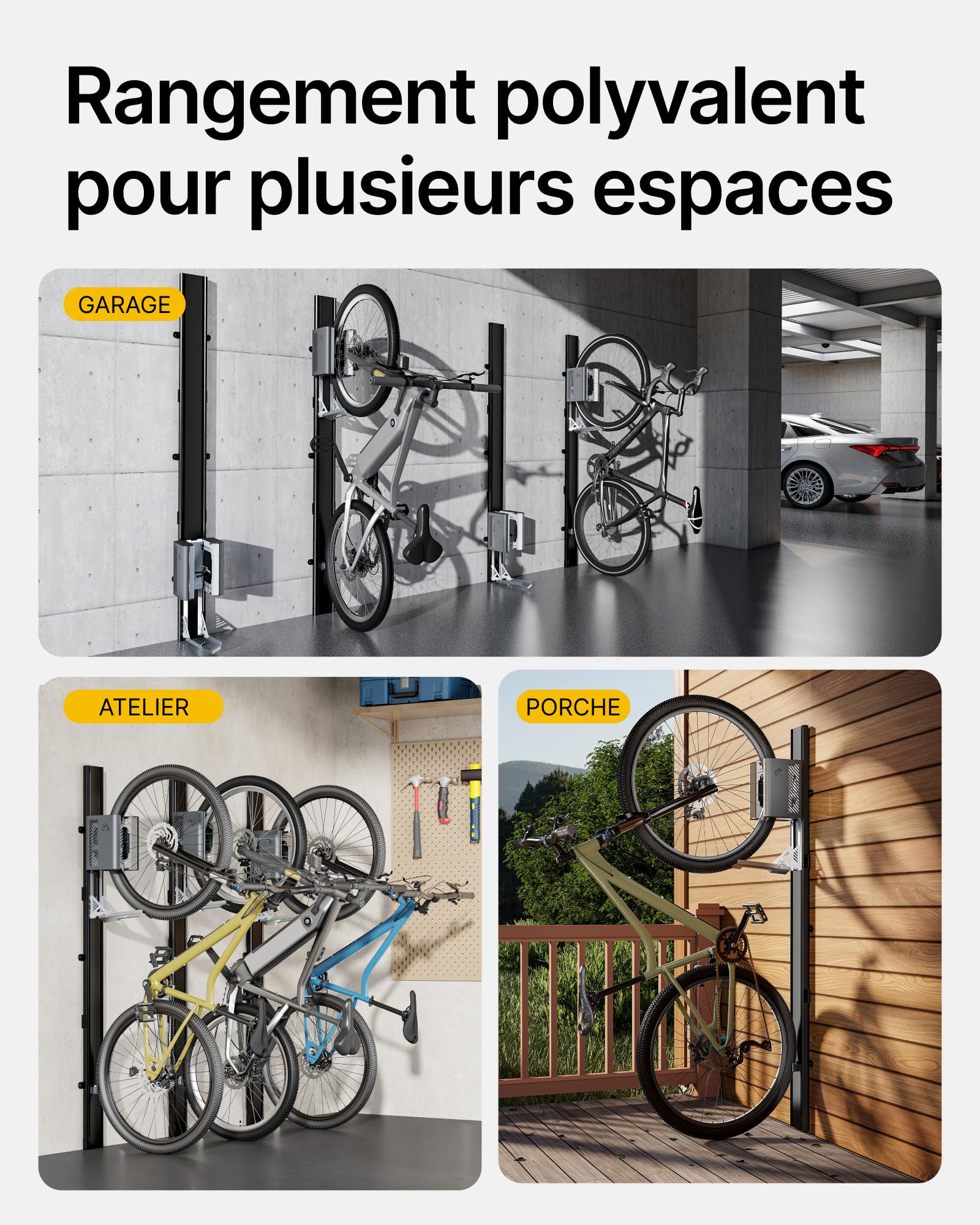 monTEK Porte Velo Automatique,Pneus 24-29",Charge Max 32Kg | Support Cintre de Vélo, Porte Mural Pour Vélo Electrique, Porte-Vélo Vertical, Levage Automatique,Élévateur de Vélo