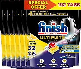 Powerball Ultimate Dishwasher Detergent, Lemon Sparkle Scent, 32 Tabs x 6