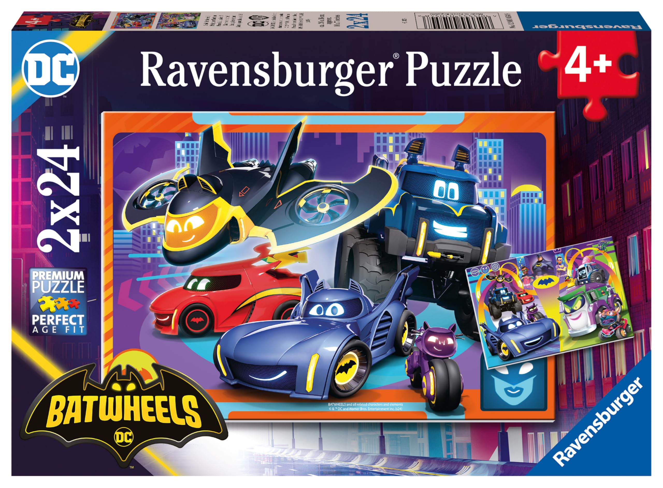 Ravensburger Batman Batwheels Jigsaw Puzzles for Kids Age 3 Years Up - 2x 24 Pieces - Educational Toddler Toys and Games