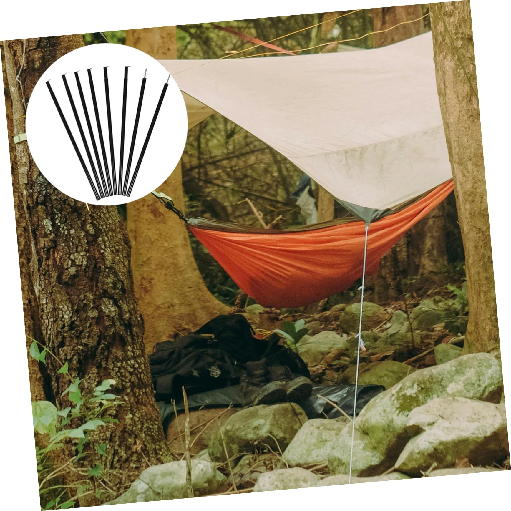 Ersatz Zeltstange aus Eisen Stabile Campingstange für Zelt und Tarp Praktisch Verstaubar für Camping und Backpacking