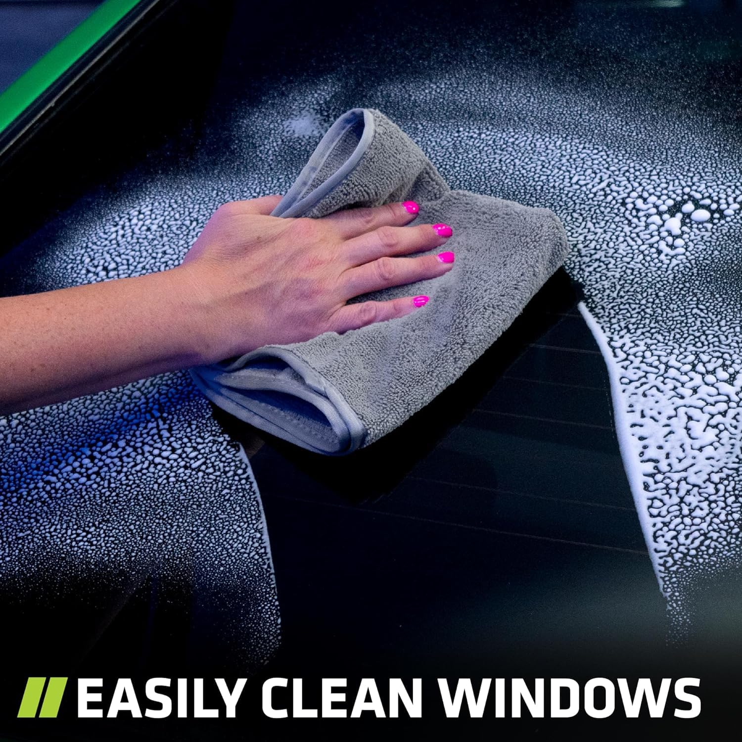 Auto Hub 340 GSM Microfiber Cloth for Car - Edgless & Dual Sided Microfiber Cloth - Lint & Streak Free Car Cleaning Cloth - Multipurpose Car Wash Cloth for Interior & Exterior - 4pc, 40x40 cm- Grey 2