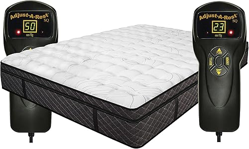 InnoMax Mystique - Colchón Queen parte superior blanca paneles laterales de pizarra gris y negro