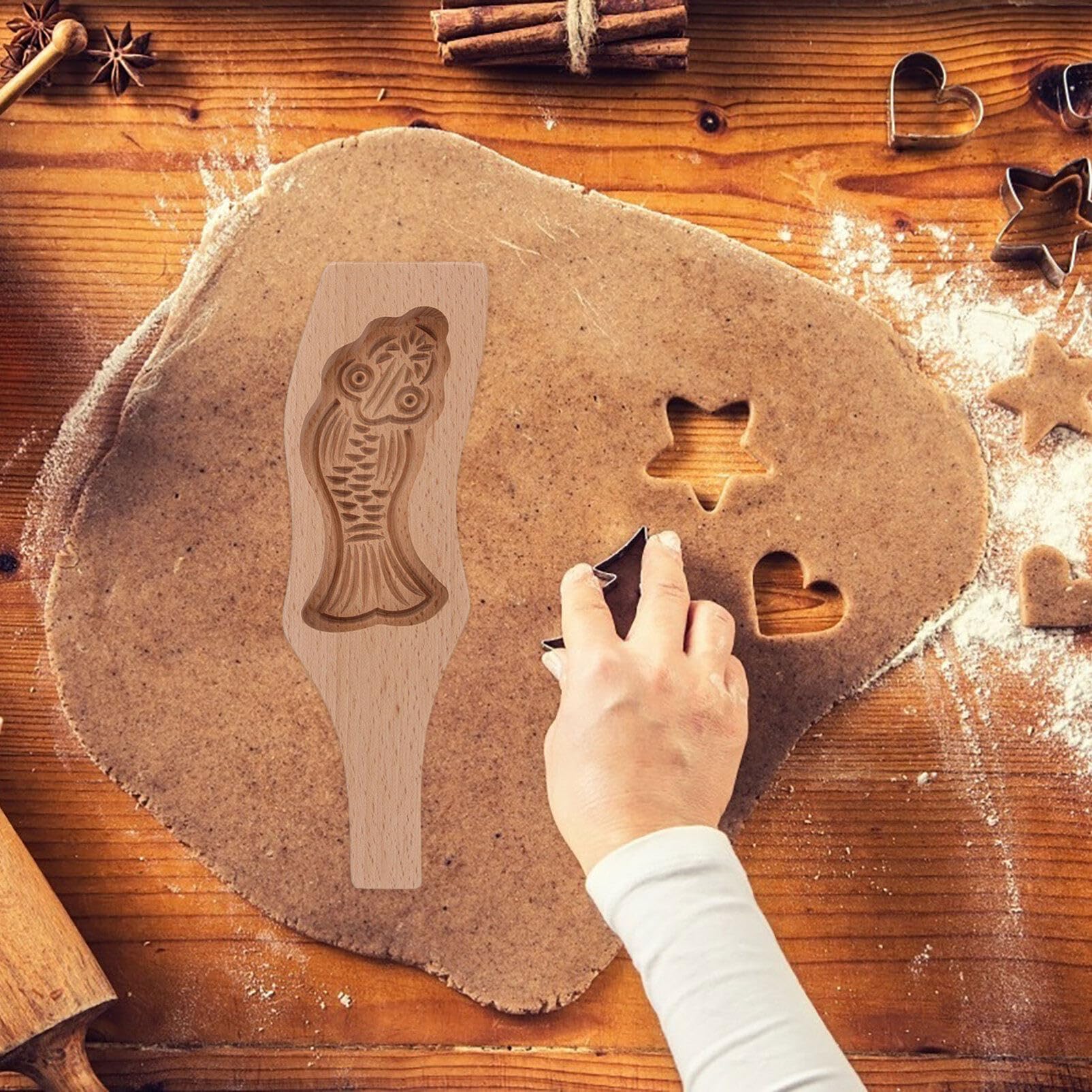 Keksausstecher, Plätzchenformen aus Holz, Kekse, Tierplätzchenformen, Keksausstecher for die Küche, Presstyp for Heimwerkerarbeiten in der und Familienfeiern