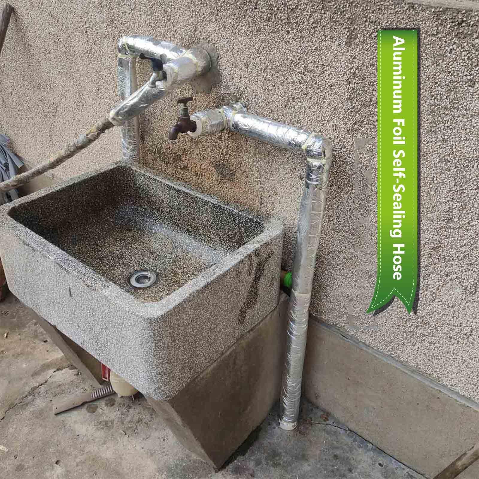 Rohrisolierungs-Schaumstoffschläuche, vorgeschlitzte Aluminiumfolienabdeckungen für den Außenbereich, Winter, AC-Leitung und Bewässerung, dick von 3,8 cm, Innendurchmesser: 3,9 cm, 1,2 cm, 2,5 cm, 3,8