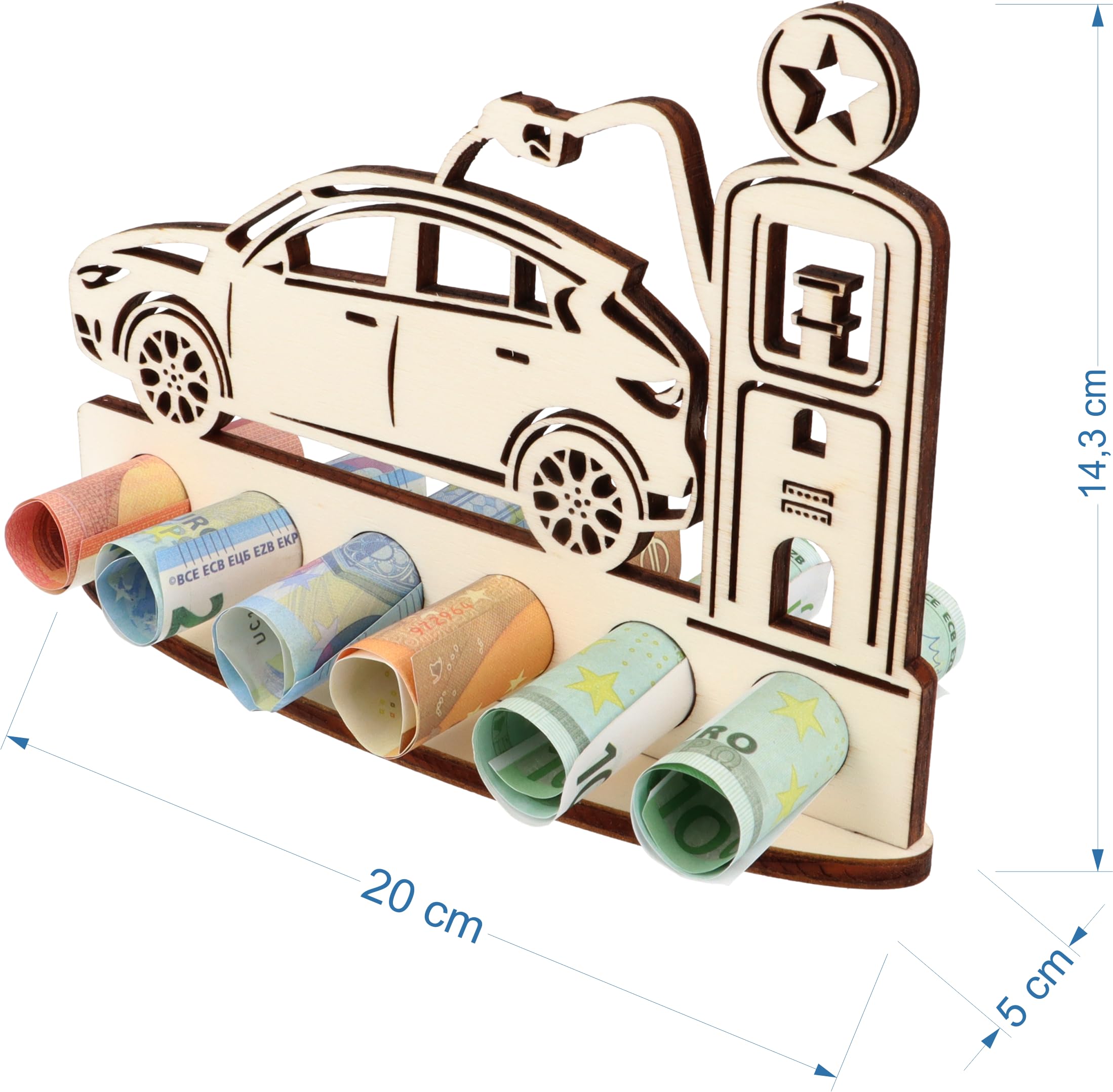 XL Money Gift Car Refueling Made of Wood, Gift Idea, Voucher Packaging, Funny Gift, Money Gift for Women and Men, Tank Voucher, Driving Licence, Petrol Money Car (Tanking) - Image 4