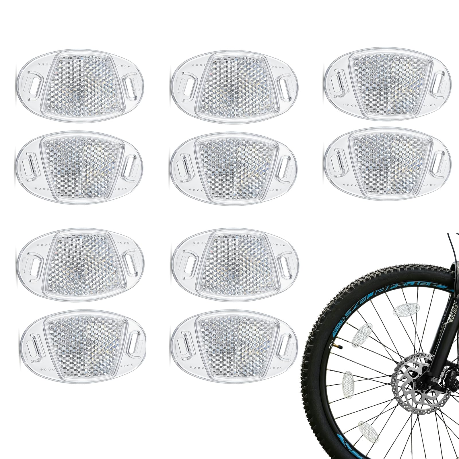 Nivofu 10 sztuk rowerów z kocimi oczami, dopuszczone do ruchu drogowego (obowiązują przepisy lokalne), wysokiej jakości reflektory na szprychy z tworzywa sztucznego, odblaskowe koła dla maksymalnego