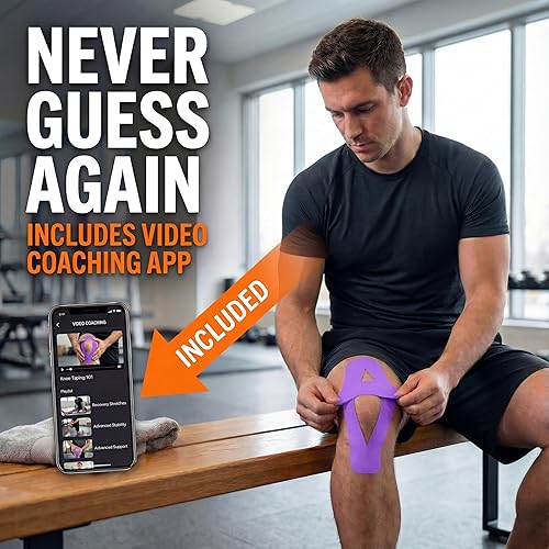 Vista 2 de Kinesiology Tape-Incredible Support for Athletic Sports and Recovery+Free Taping Guide-Uncut 2 inch 16.4 feet Roll