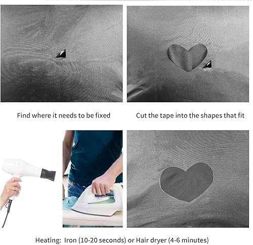 Miniatura 5 de Parches termoadhesivos de tela de nailon de 2.4 x 60 pulgadas, cinta adhesiva resistente al agua, parche para planchar para tienda, ropa, mochila,