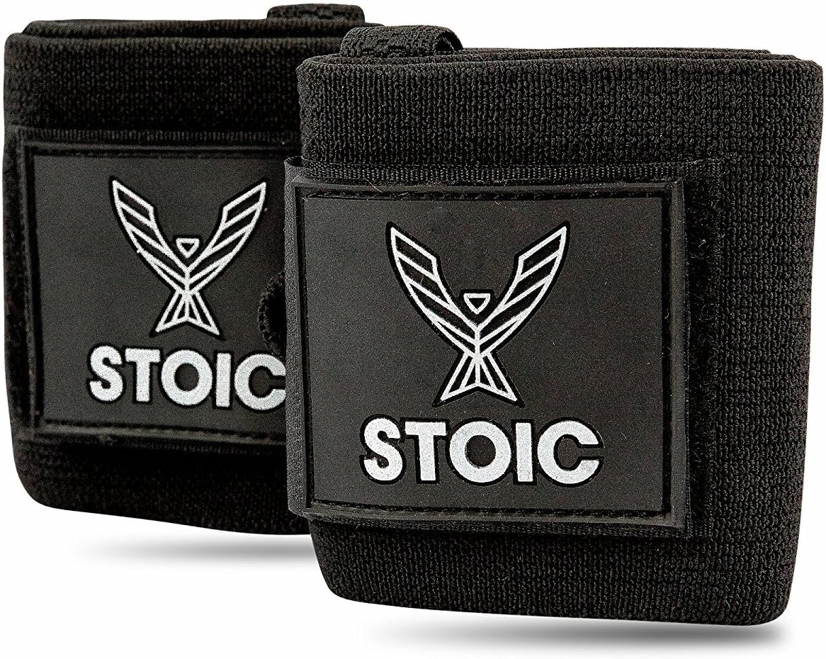 Stoic Wrist Wraps Weightlifting, Powerlifting, Cross Training, Bodybuilding with Thumb Loop. Professional Grade for Gym Workout, Men and Women Weight Lifting and Strength Training Black 18 Inch : Sports & Outdoors